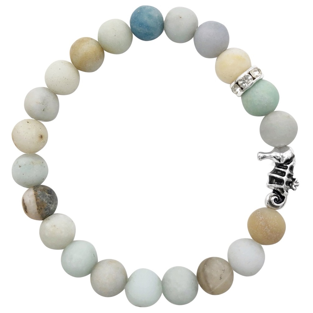 Seahorse Amazonite Stone Stretch Bracelet